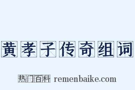 黄孝子传奇组词是什么意思的图片